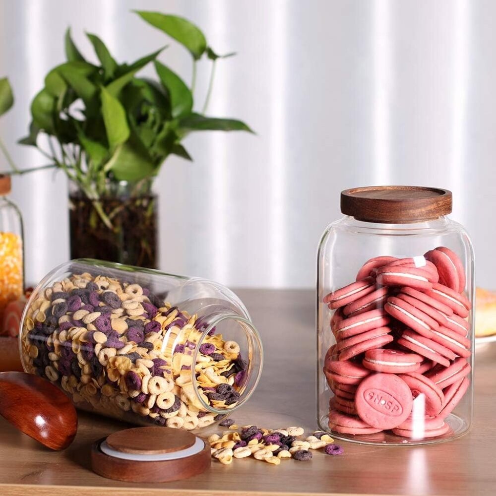 LEAVES AND TREES Glass Storage Jar, Food Storage Container/Canisters